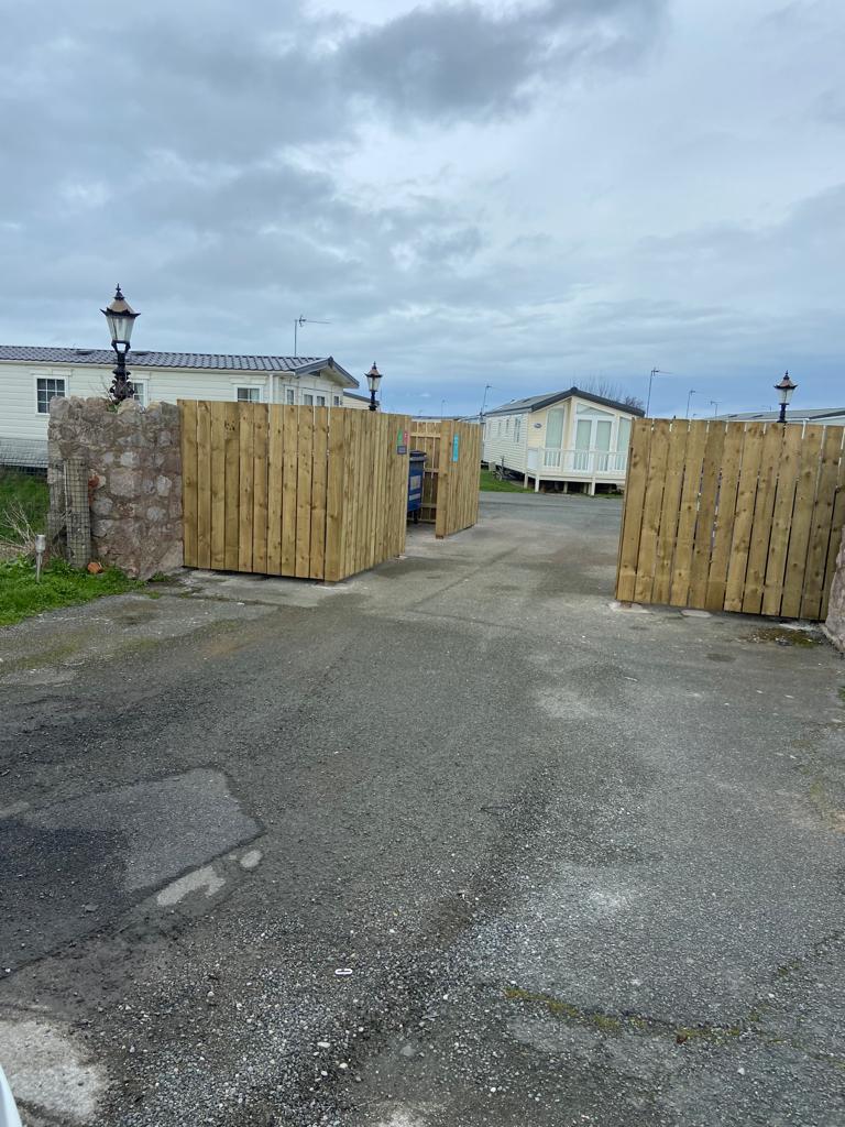 Bin bays for caravan parks