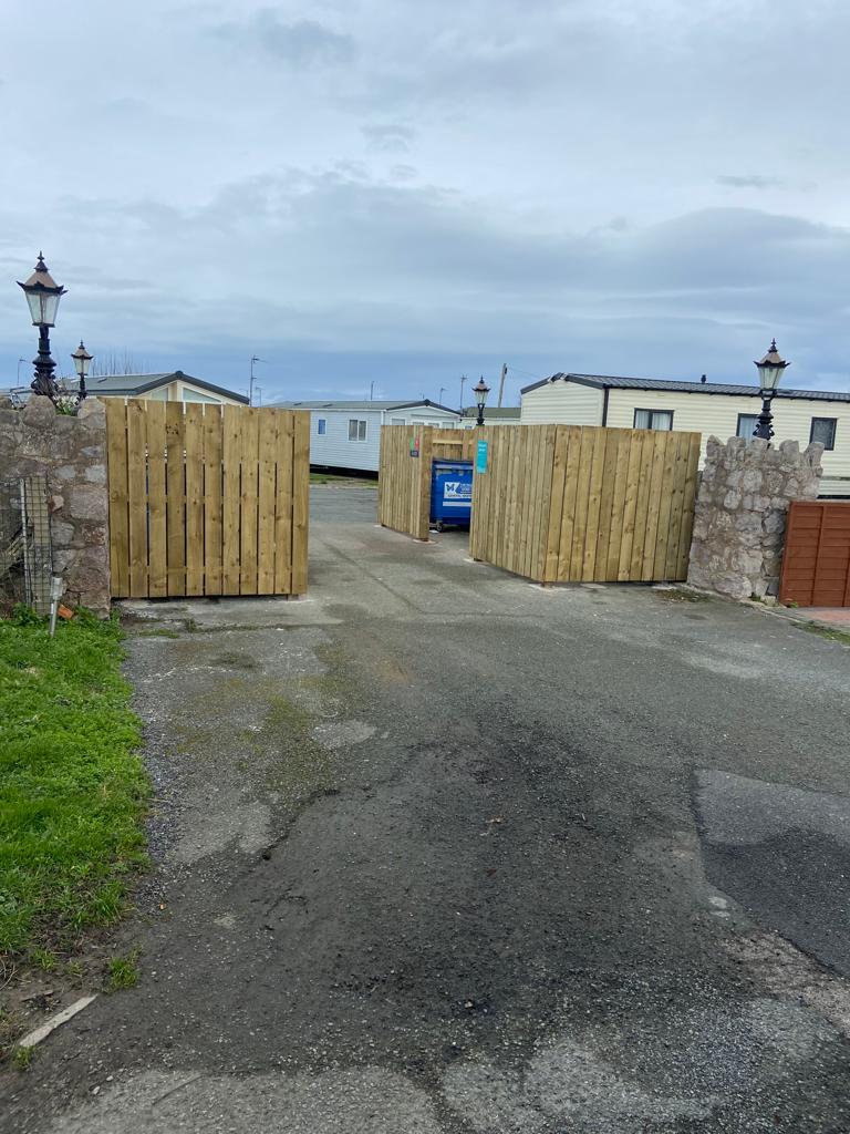 Caravan site bin bays